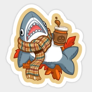 Pumpkin Spice Plushie Shark Sticker